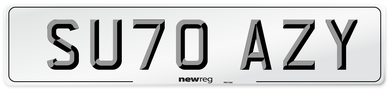 SU70 AZY Number Plate from New Reg